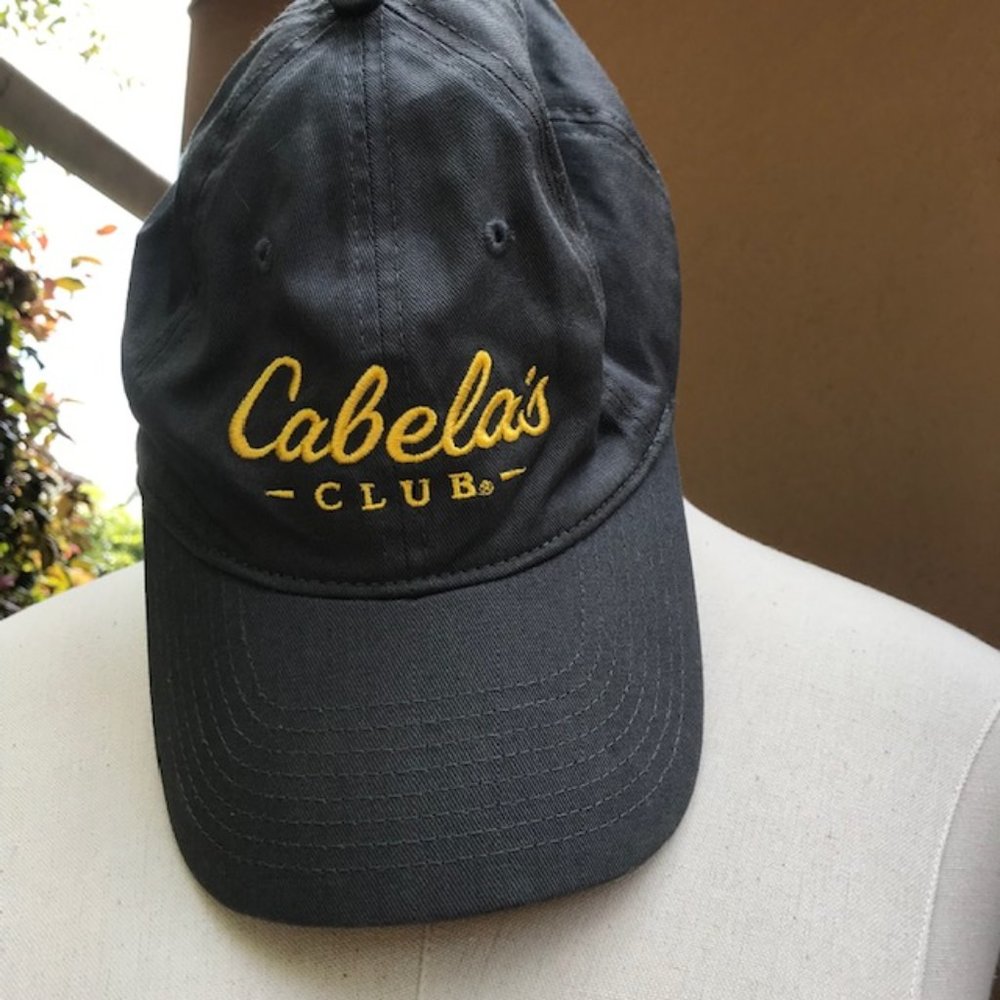 Cabela's Hat - Gray with Yellow Club Logo - Adjustable - O/S